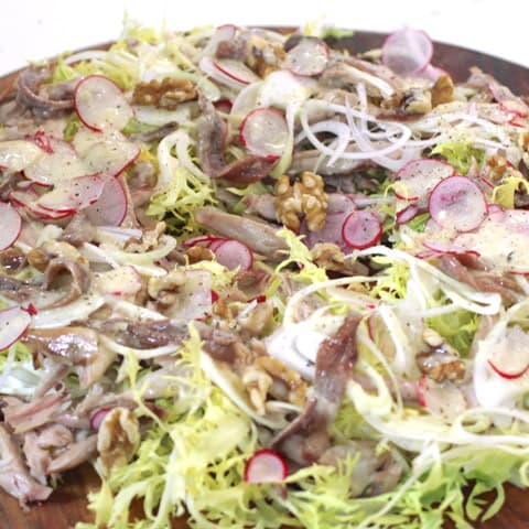 Imagen Ensalada de conejo confitado con Anchoas del Cantábrico Campos